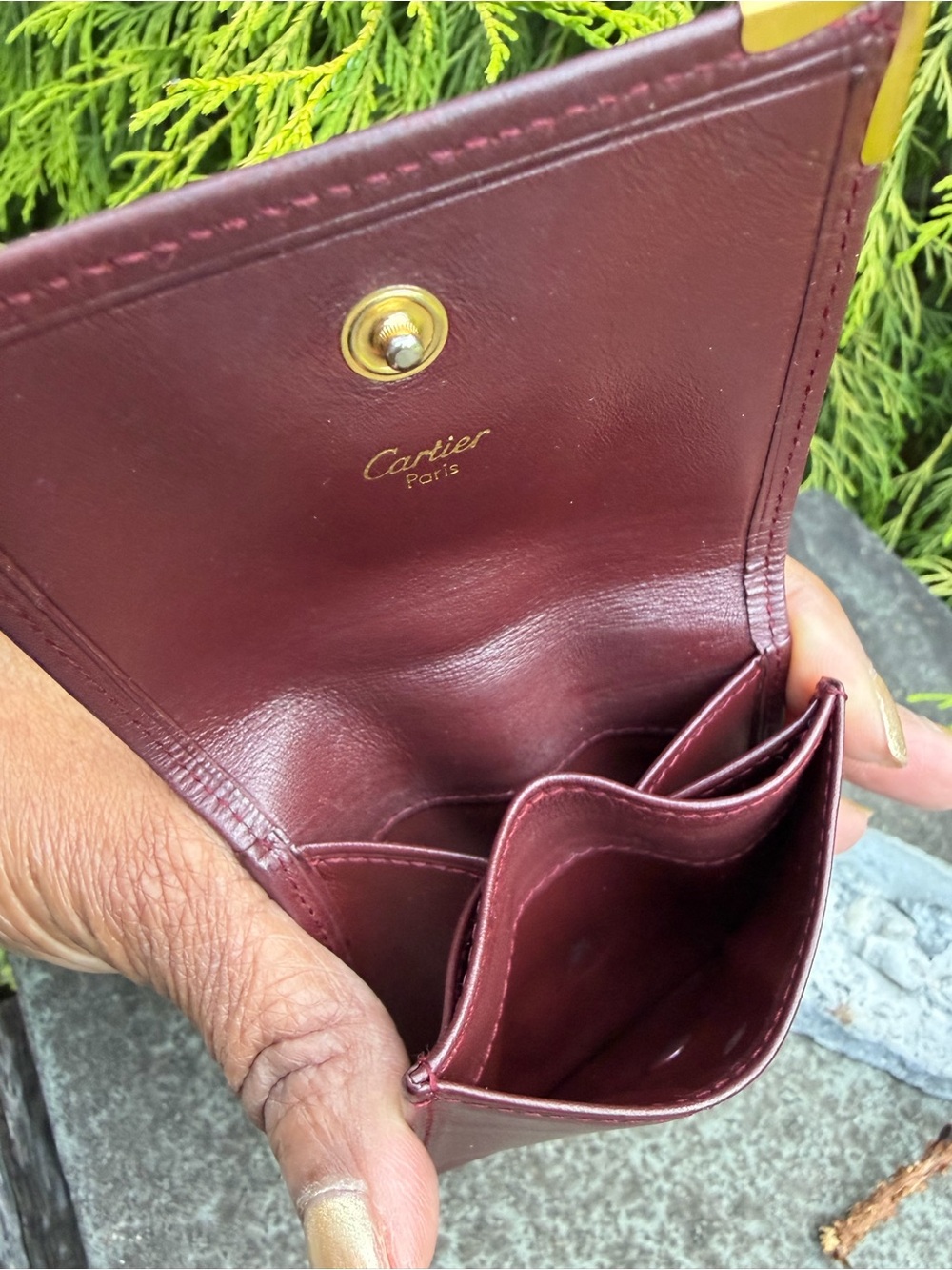 Cartier Must de Cartier Burgundy Leather Coin Purse Wallet Vintage - Picture 4 of 7